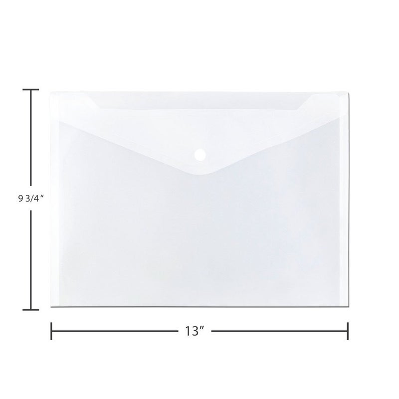 JAM PAPER Plastic Envelopes with Snap Closure - Letter Booklet - 9 3/4 x 13 - Clear - 12/Pack - Image 4